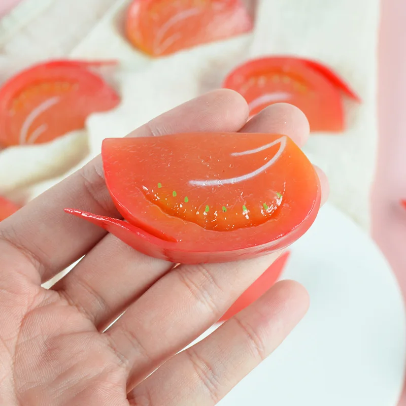 Simulated tomato slice model display fake vegetable tomato ornament prop
