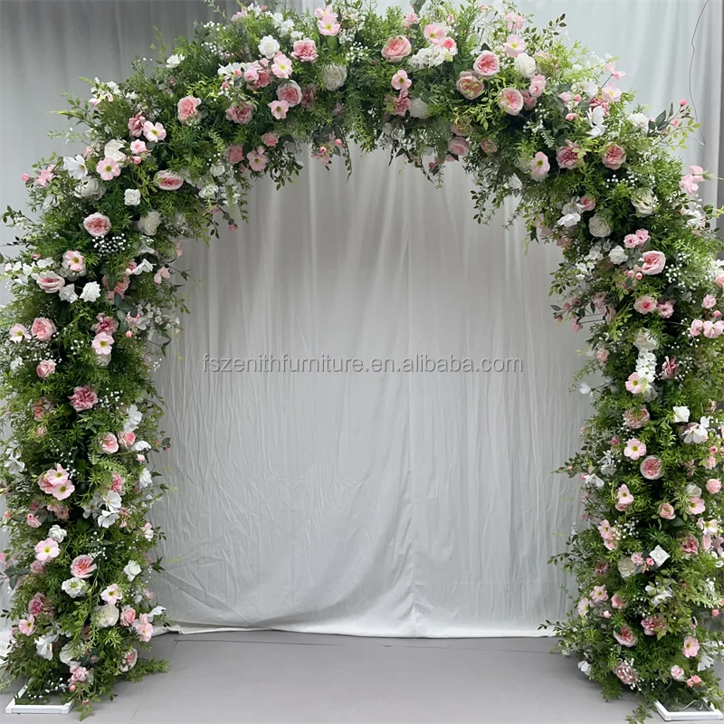 新製品緑の花シルクフラワーアーチ結婚式の背景結婚式の装飾の