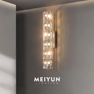 Wall Lamp Indoor Luxury Design Decorative Living Room Home Modern LED Crystal Wall Lamp Corridor Bedroom Bedside Wall Light