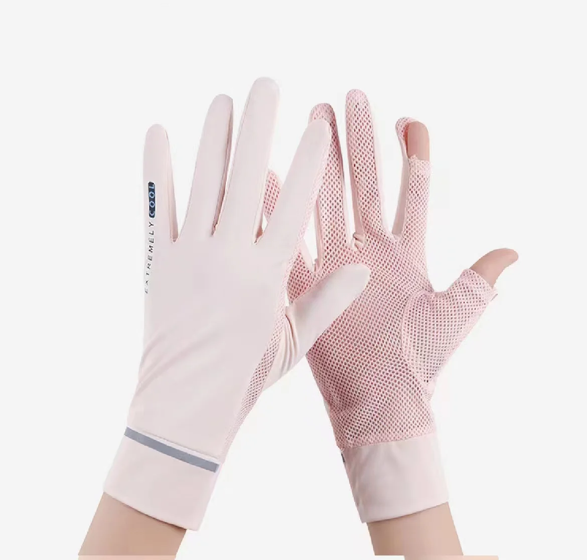 Wholesale Antisunburn Uv Protection Breathable Driving Ice Silk Gloves