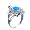 Silver opal tortoise ring 1