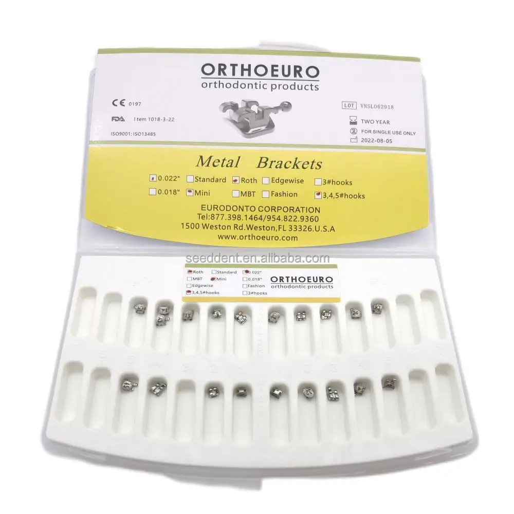 Orthoeuro Dental Bracket Bondable With Laser Mark Roth Mbt / Dental