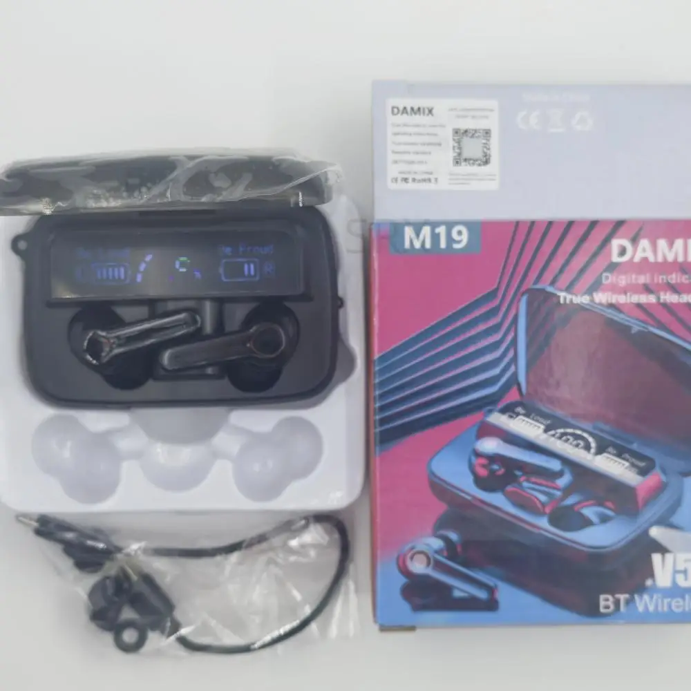 M19 TWS Bluetooth Earbuds - Wireless Audio & Mic Flashlight