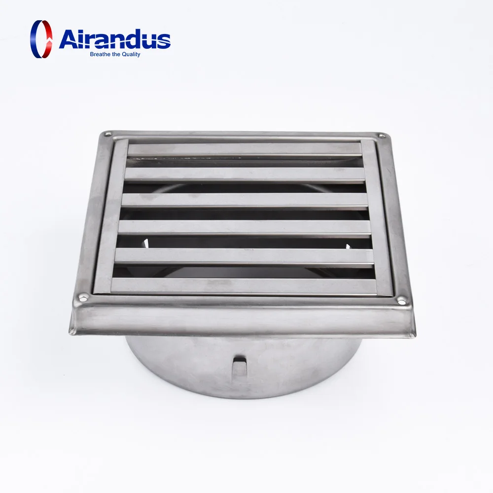 Hvac 304 Stainless Steel Square Gravity Flap Wall Cowl For Ventilation ...