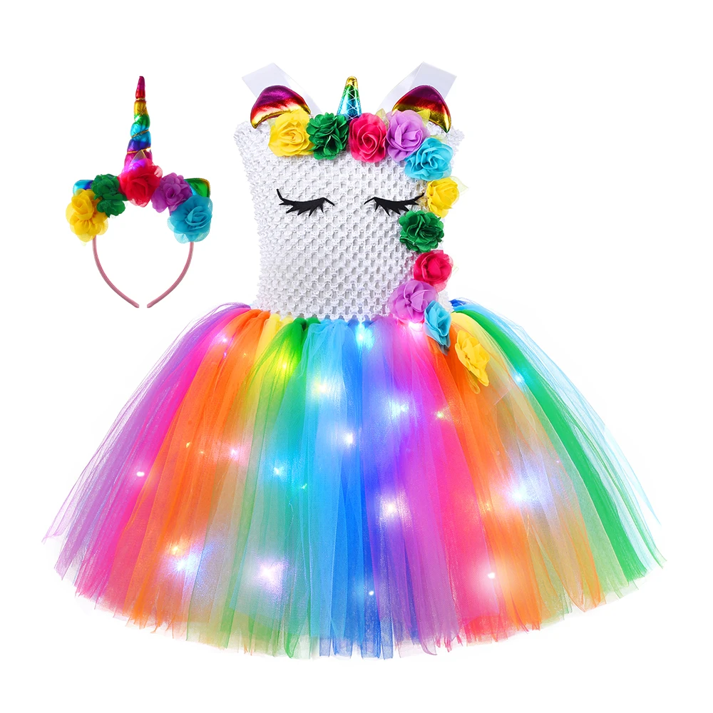 Factory Price Girls Unicorn Costume Dress up Led Light up Unicorn Tutu Birthday Outfit for Halloween Birthday Gift Factory Price Girls Unicorn Costume Dress up Led Light up Unicorn Tutu Birthday Outfit for Halloween Birthday Gift