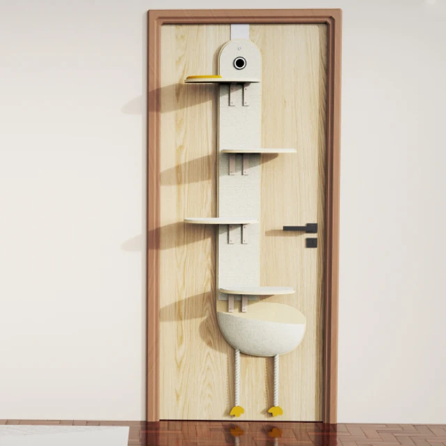 Wholesale High Quality Solid Wood Door Hanging Cat Scratcher Shelf Tree Climbing Frame For Cats