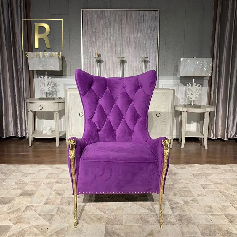5 Start Hotel Lobby Furniture High Back Wing Chair For Wedding Luxury Exclusive Copper Lounge Accent Chair Buy Modern High Back Wing Chair High Back Chairs For Living Room High Back Upholstered Chairs