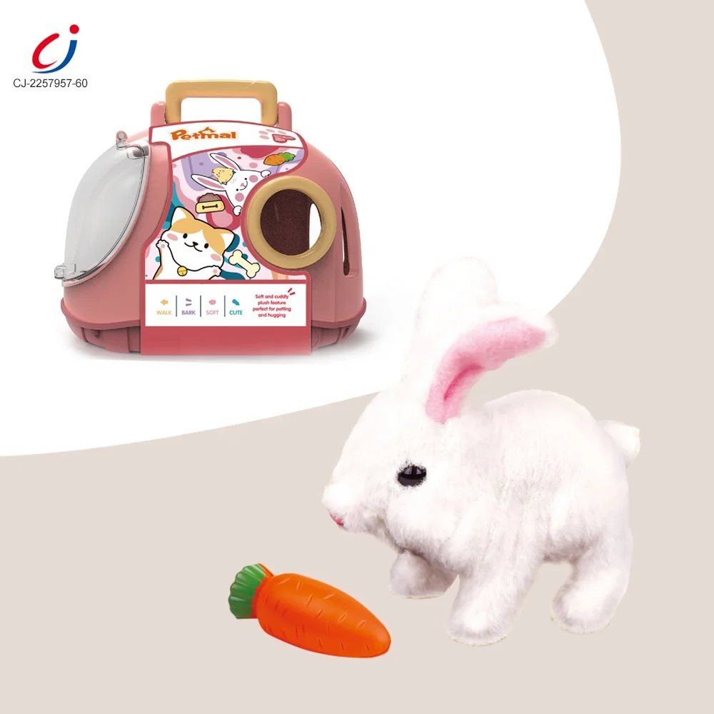 電池式吠える犬電気ウサギプラスチックペットケージおもちゃ