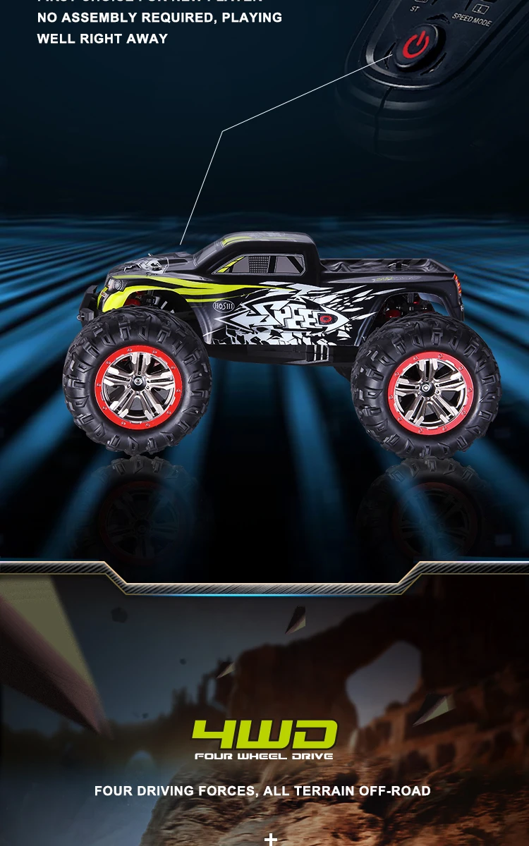 HOSHI N516 RC Truck 1/10 rc car 4WD Remote Control Toys with Lights Off-Road Hobby monster truck fast Crawler Electric Vehicle