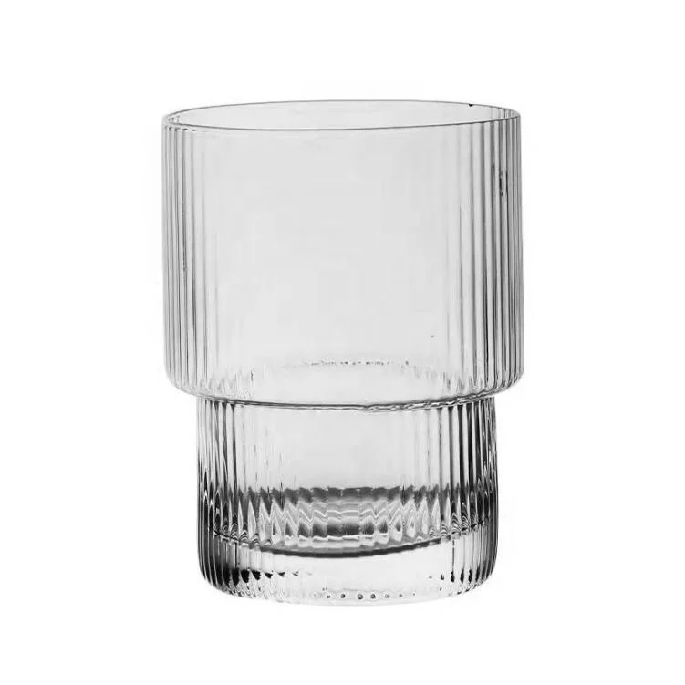 Полосатая стеклянная чашка-элегантный бокал для коктейля, кофе со льдом и сокового напитка с характерным узором