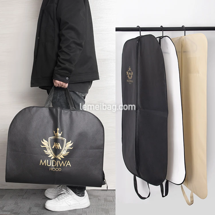 Garment Hang Up Dress Clothing Zipper Dust Suit Cover Bag With Logo