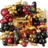 113 black/ red/ and gold magic wizard balloon sets