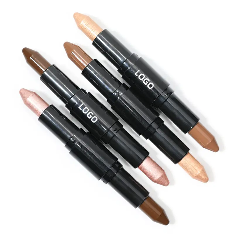 Custom Your Own Logo Waterproof Makeup Highlighter Double Head Contouring Stick No logo Makeup Highlighter Pens