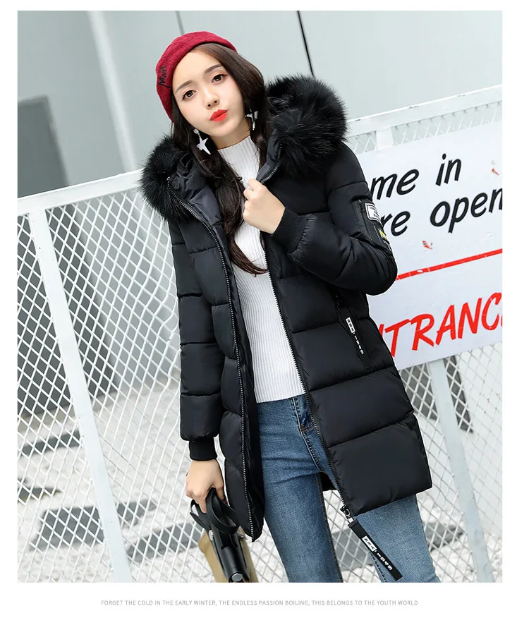 2023 Big Hair Collar Down Padded Jacket Women Winter Long Fashion Large ...