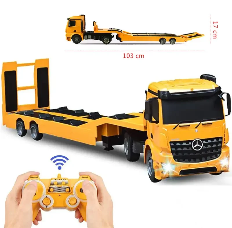 1/20 2.4G Remote Control Flat Trailer Electric Detachable Flatbed Semi-hanging Tractor Transport Engineering Truck Toys