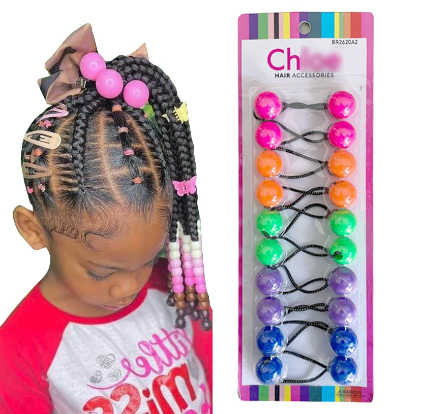 Braid Accessories Custom Crystal Ball Hair Elastic Ball Hair Beads For Braids And Locs