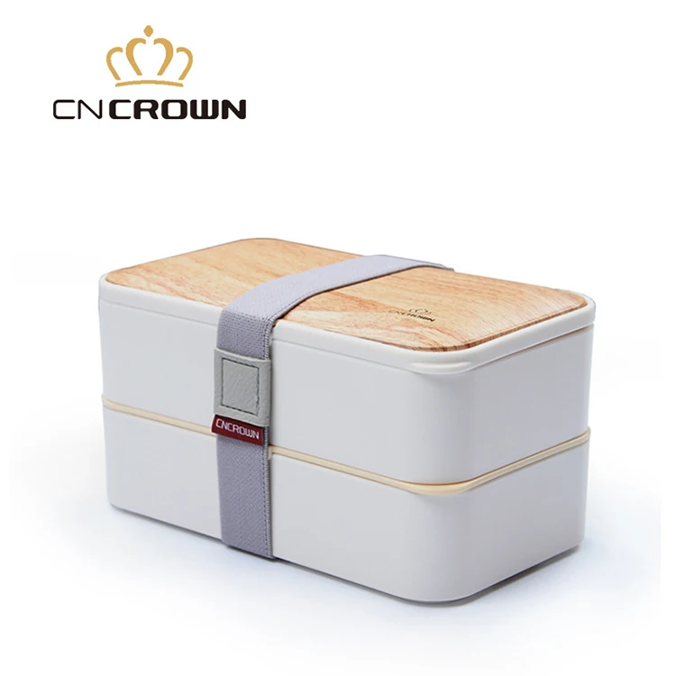 Ланч-бокс Bento с делителем и столовыми приборами для детей двухслойный из бамбукового волокна бамбуковой