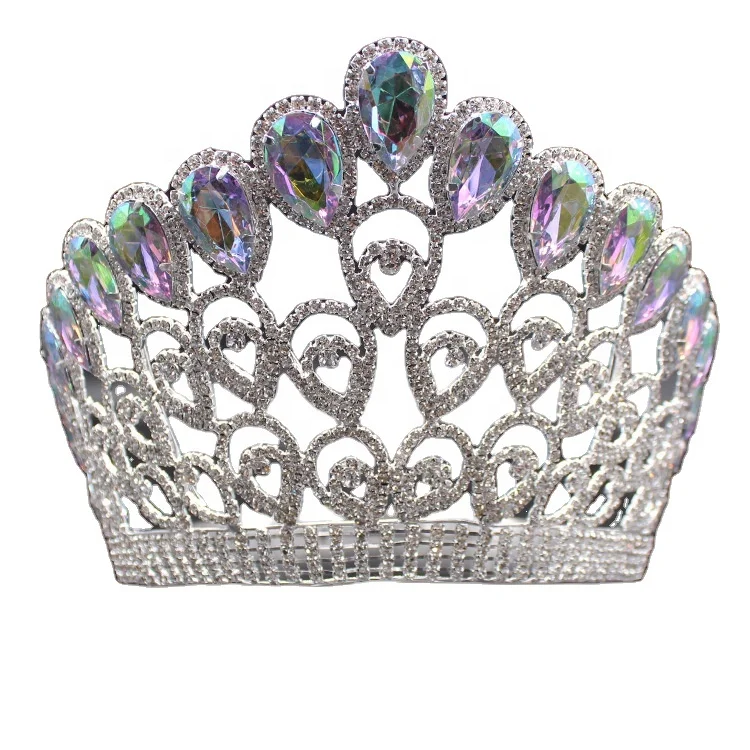 Заводская оптовая продажа милые серебряные розовые стразы бриллиантовые короны для вечеринки золотые блестки разноцветная тиара Miss world GIRL Высокая Корона