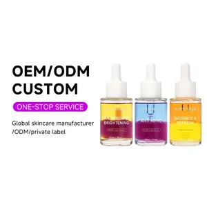 Private Label Face Skin Care Serum Brightening Vitamin C Hyaluronic Acid Antioxidant Whitening Moisturizing Anti Aging Serums