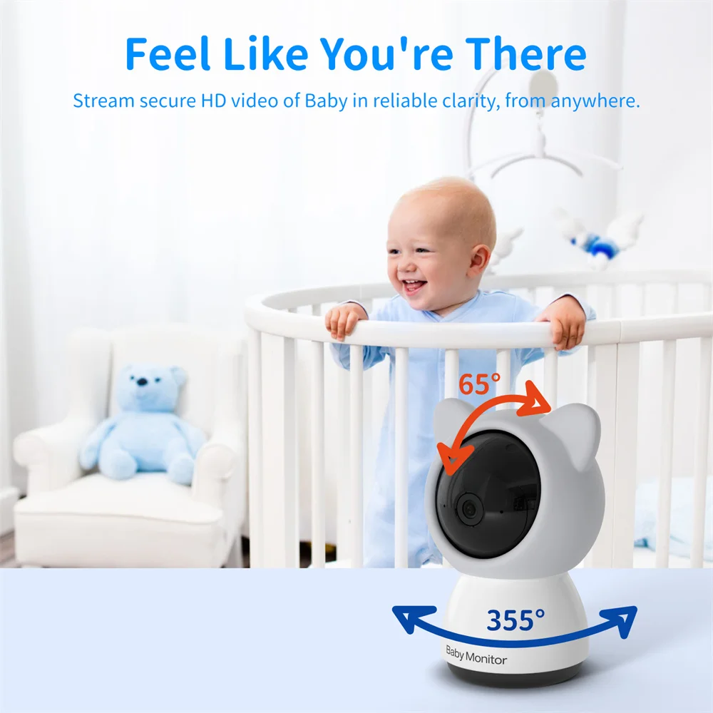 5'' HD 1080p Wifi Smart Home Wireless Two-Way Talk Pan-tilt Baby 5 Indoor Surveillance Baby Monitor Support SD Memory Card