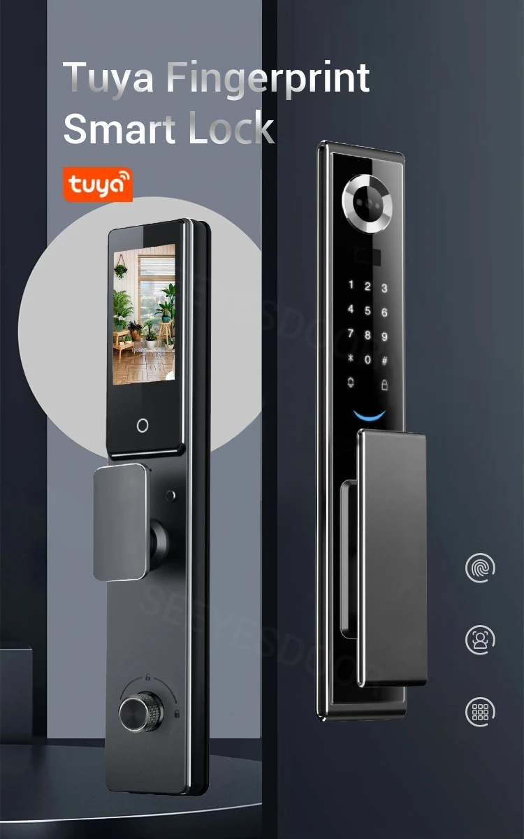 Foshan Smart Fingerprint Electric Lock Keyless Access Intelligent Digital Glass Wood Aluminum Door for Apartment Security