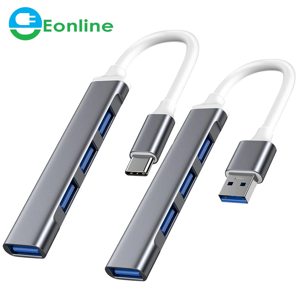 Док-станция Eonline с портом USB Type-C, 3,0, 3,1, 4 порта, мультиразветвитель, адаптер OTG для Lenovo, HUAWEI, Xiaomi, Macbook Pro, 15, Air Pro
