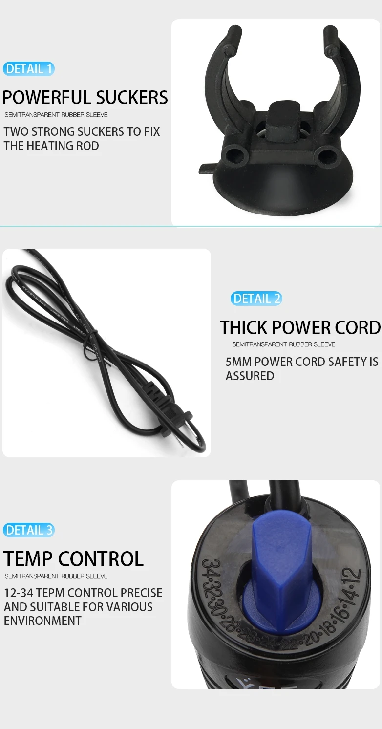 Yee Preset Glass Aquarium Heater 25w 50w 100w 200w 300w Submersible