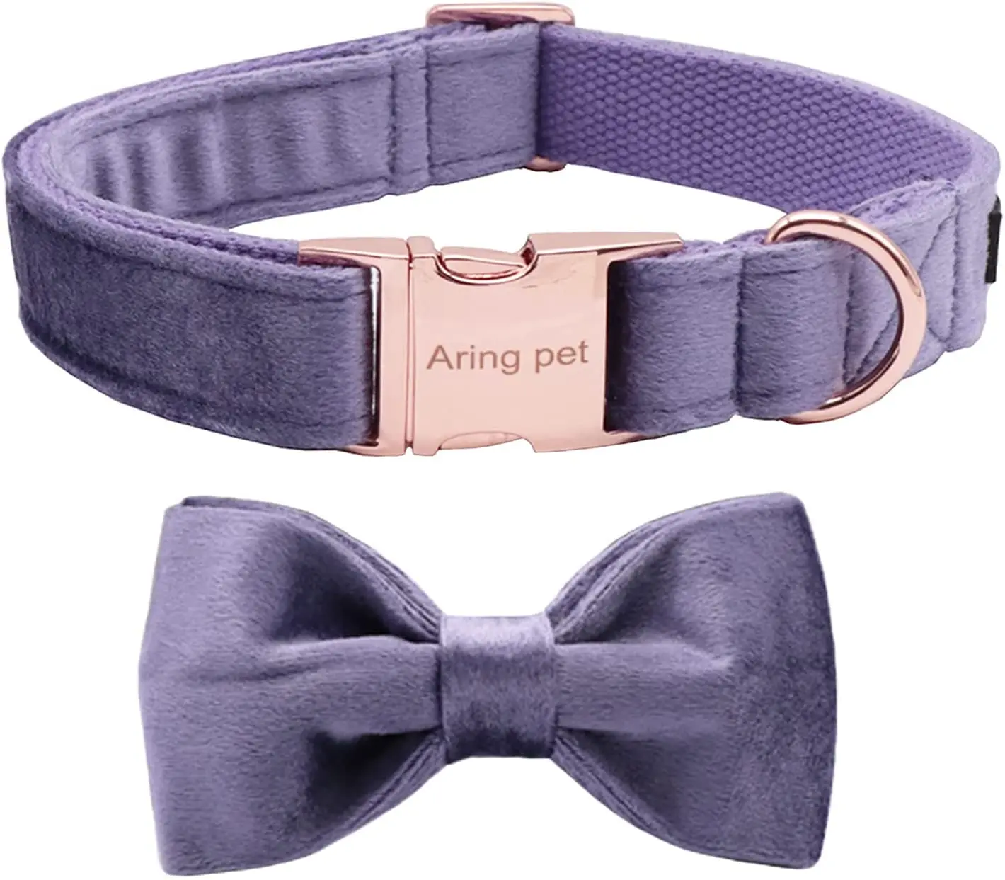 Bowtie Velvet Adjustable Simple Bow Custom Dog Collar for Girl and Boy Dog