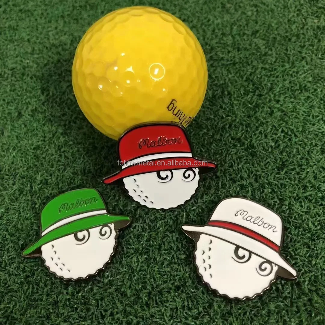 Cartoon Style Custom Metal Golf Ball Marker Golf Ball Position Marker