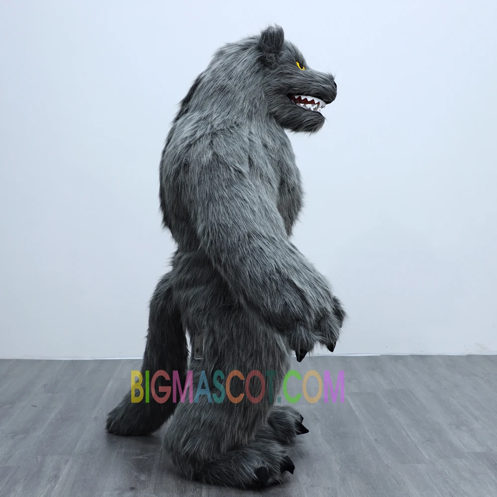 Custom Cosplay Halloween Giant Inflatable Monster High Realistic Furry Wolf Suit Costume Mascot Adult Wolf Plush Animal Costume