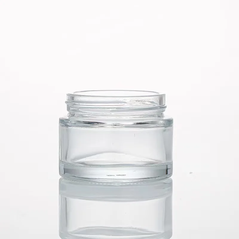 Luxury 10g 15g 30g 50g Glass Cream Jars Empty Cosmetic Containers for Face Cream Packaging Premium Glass Cosmetic Packaging