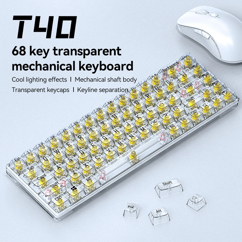 T-WOLF T40 Wired Gaming Mechanical Keyboard with RGB Backlit
