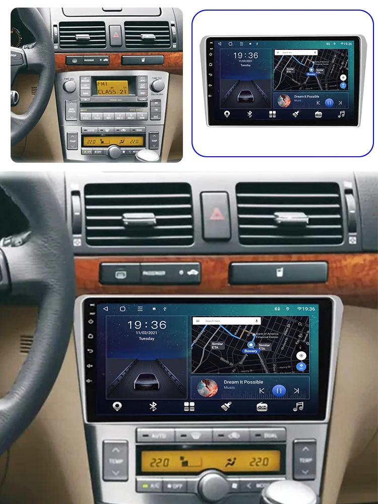 New Head Unit Android Car Player 2 DIN Car Radio for Toyota Avensis 2002-2008 Multimedia Audio Dvd GPS Navigation Stereo 5G-WIFI