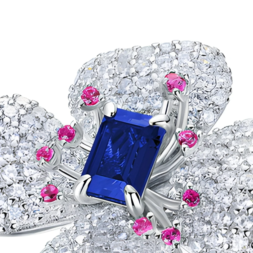 925 Silver Crystal Rhinestone Ring for Women Rhodium Plated Bridal Wedding Engagement Classic Gift Party