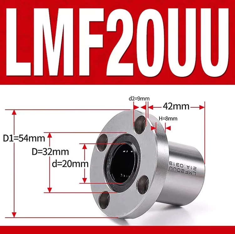 Cuscinetto Lineare A Sfere LMF Flangiato - Diametro 6-80mm Lunghezza 19-140mm