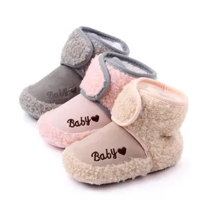 New Arrival Fashion Cotton Fabric Soft Sole Baby Snow Boots Baby pink Boots
