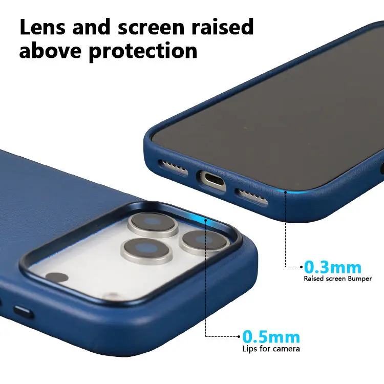 product premium top grain brown genuine leather slim luxury phone case for iphone 17 pro max compatible magnetic ring slim fit cover-3