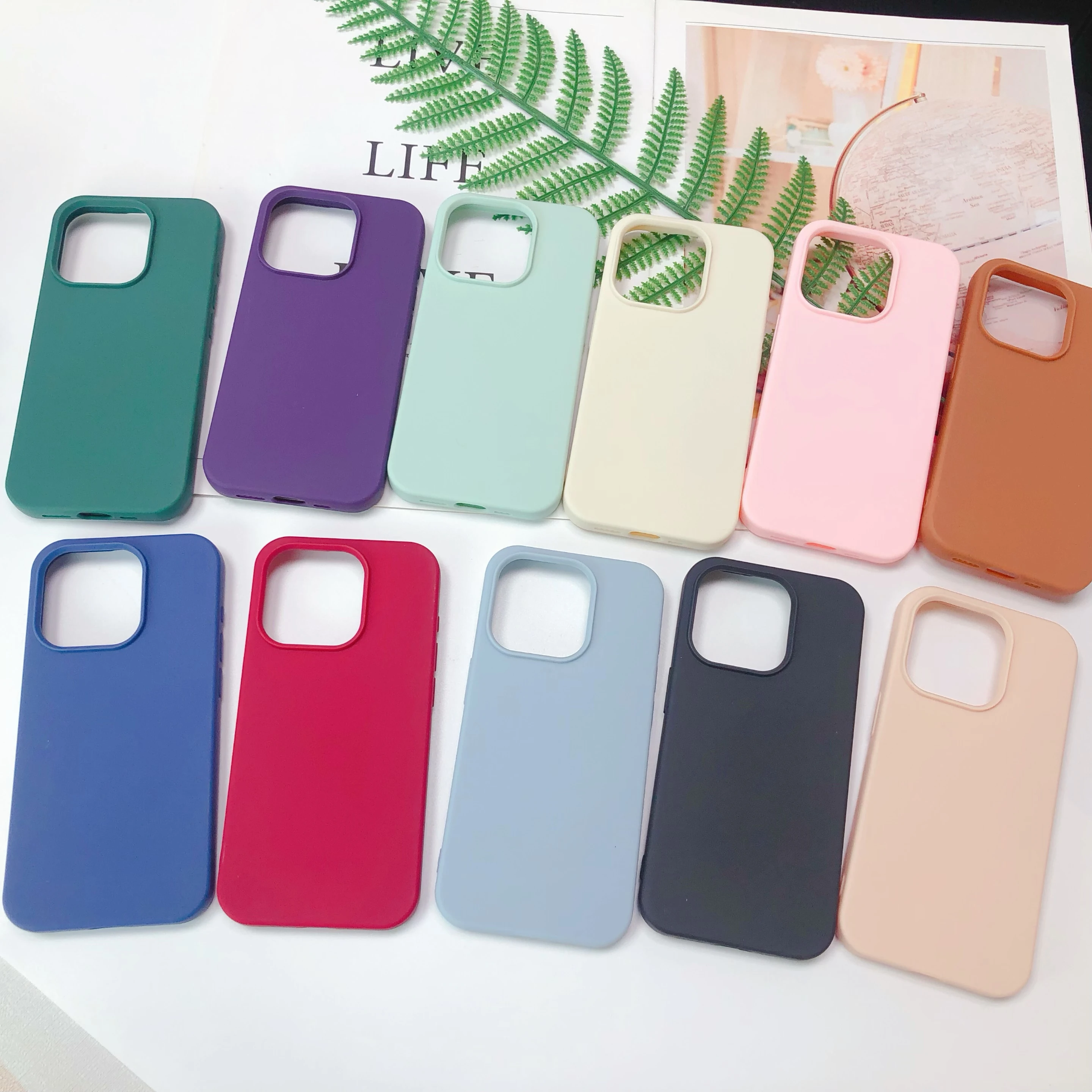 1.2-1.5 mm ultra Thin Soft Silicone Tpu case for iPhone 6 7 8 X Xs Xr 11 12 13 14 15 16 17 Pro Max  Matte Tpu Back Cover