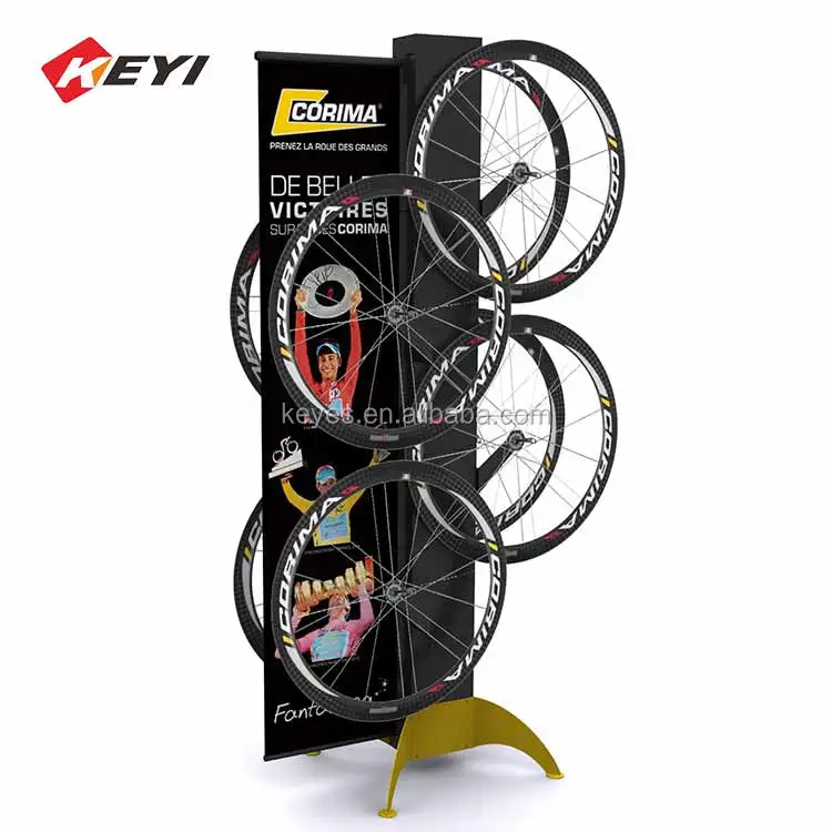 自転車アクセサリー小売店メタル両面ディスプレイ/バイクホイール