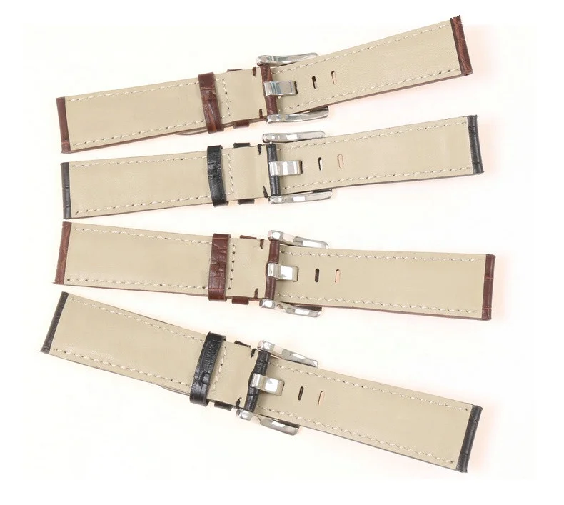 Luxury Genuine Leather Watch Band with Crocodile Pattern Smooth 20mm 22mm Compatible for Montblanc Watch Straps