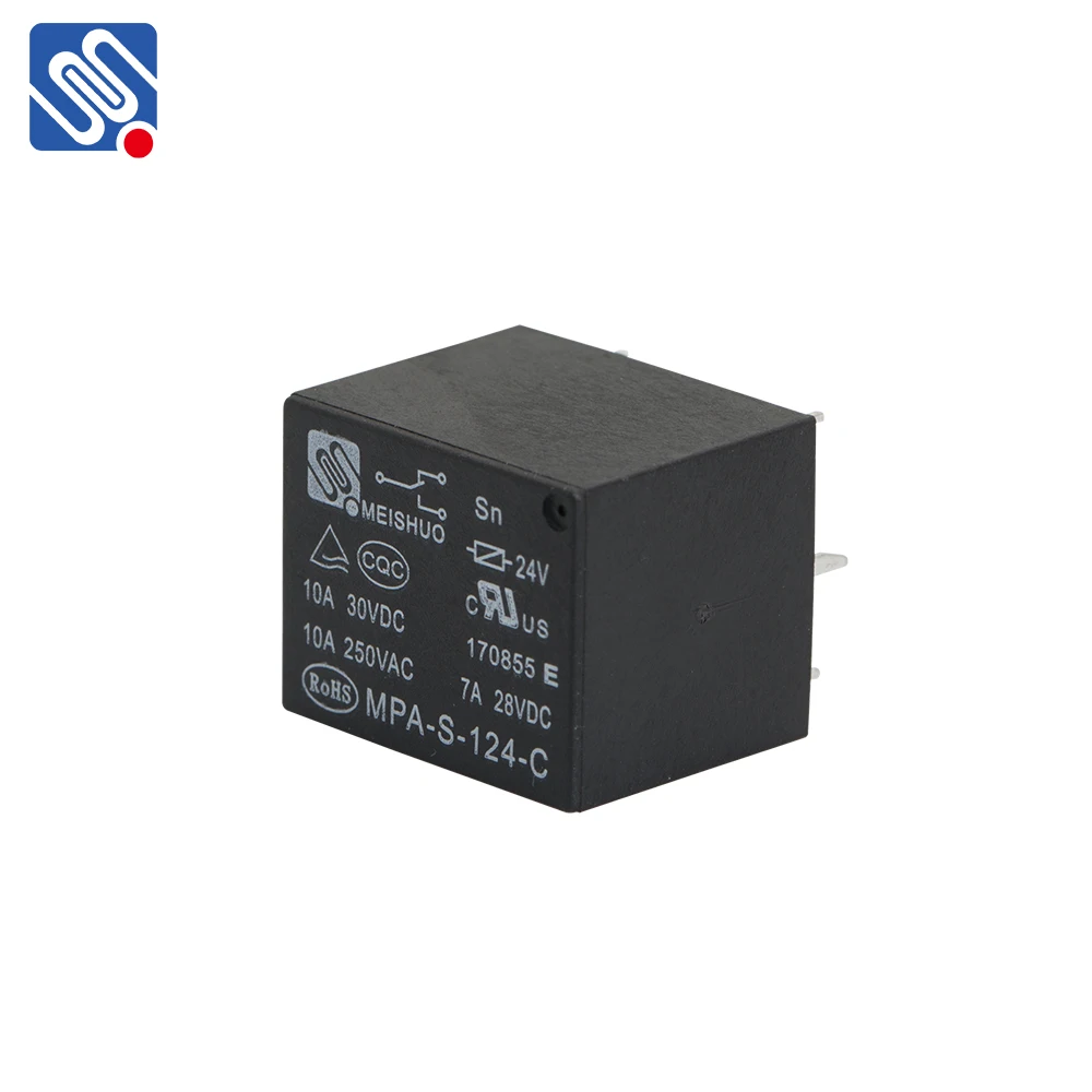 Meishuo MPA-S-124-C 15A 5V / 6V / 9V / 12V / 24V 10A Miniature PCB JQC-3FF T73 DC12V 4 Pin Sugar Cube Relay