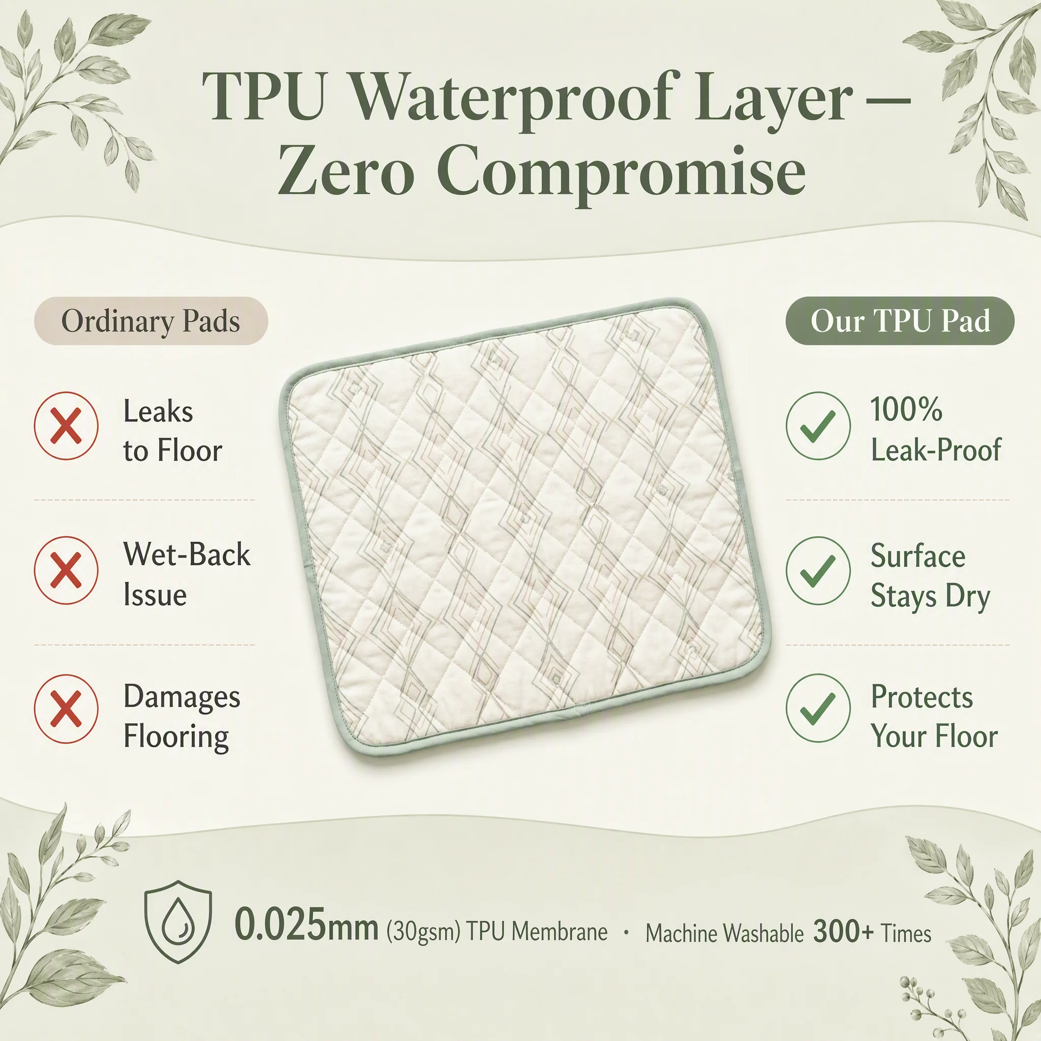 Minimalist Geometric Print Quilted Pet Mat — Product details 7
