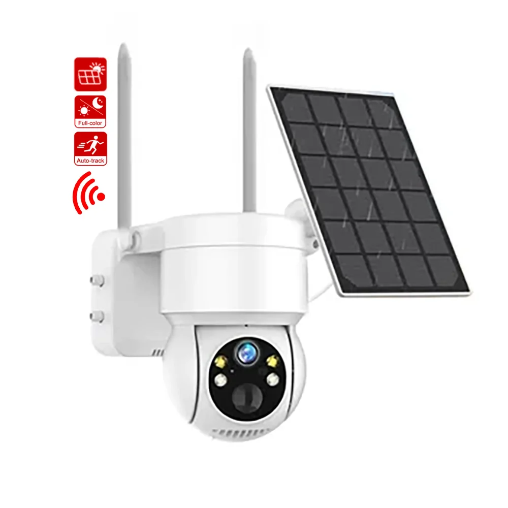 4mp Wifi Solar Powered Security Camera Outdoor Waterproof Pir Motion ...