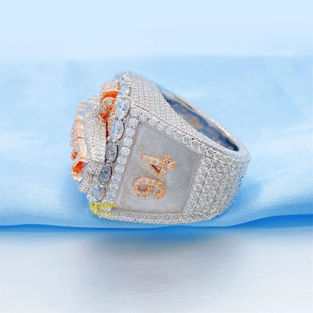 2022 Personal Custom Two Tone Iced Out Moissanite Diamond Champion Men Championship Rings