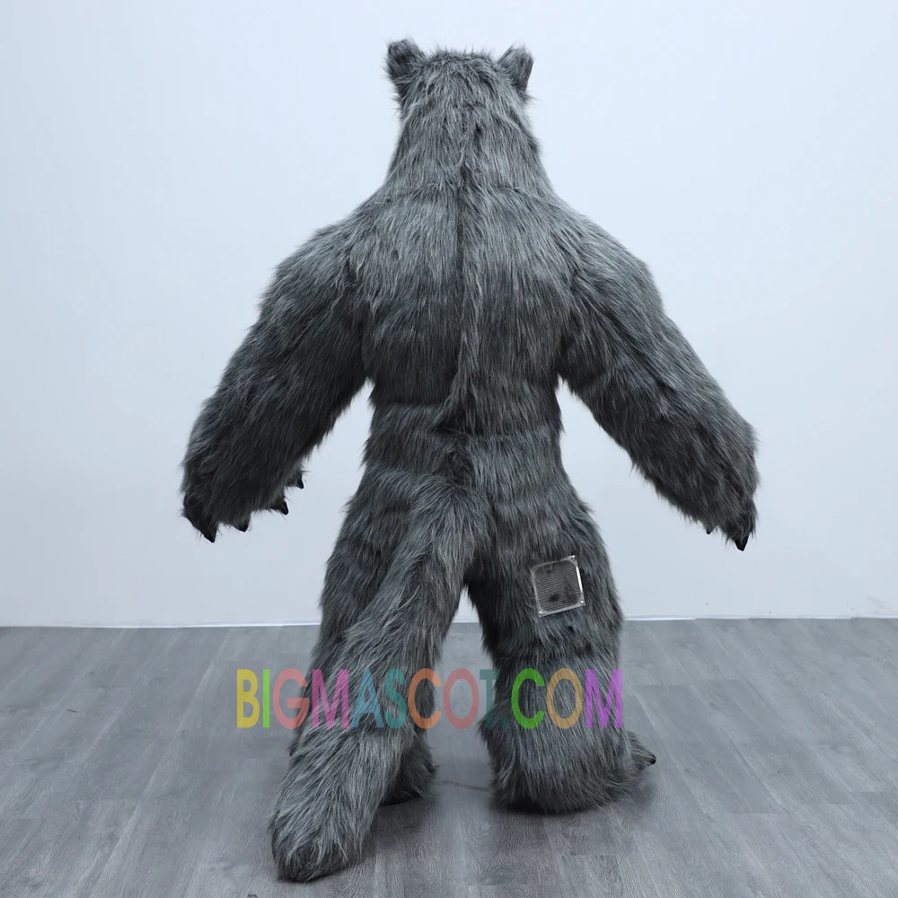 Custom Cosplay Halloween Giant Inflatable Monster High Realistic Furry Wolf Suit Costume Mascot Adult Wolf Plush Animal Costume