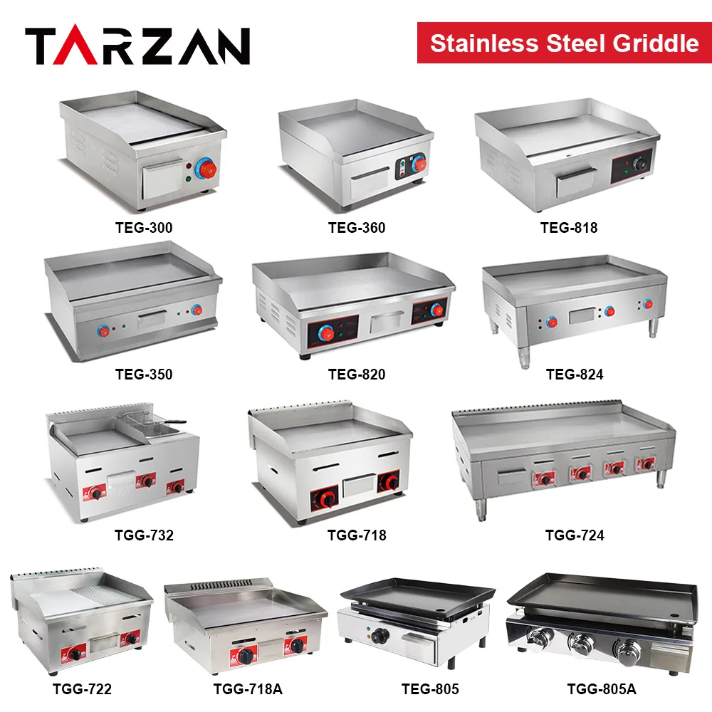 Factory Price Gas Griddle Grill Commercial Stainless Steel Burger Griddle Gas factory