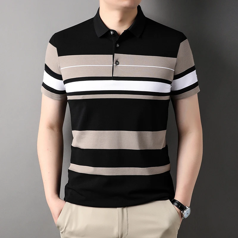 Men's Polo Shirts Man Golf Shirts Button Clothing Business Style Male ...