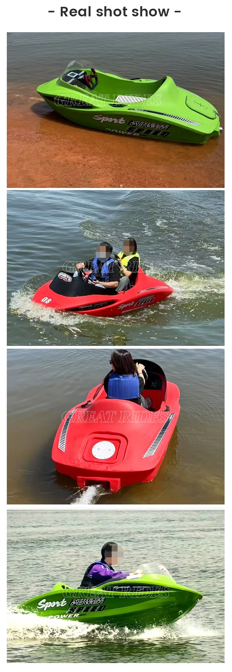 New Design PE Electric Kart Boat Floating Drift Ride for Water Park and ...