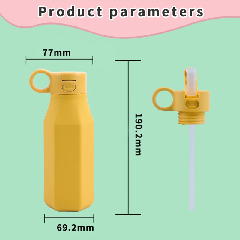 Reusable 350ml Outdoor Portable Kids Silicone Water Drinkware Drinking