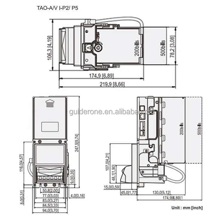 High Acceptance Rate Multi Interface ICT TAO Bill Acceptor for Shooting Fish Game Table